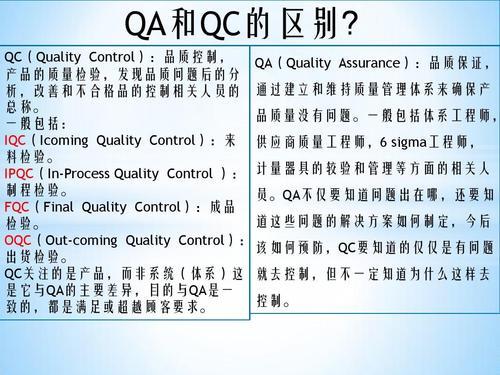QA和QC是什么意思？有什么区别？