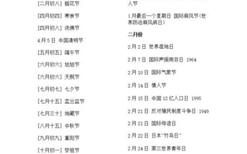 国际节日大全，你知道多少？